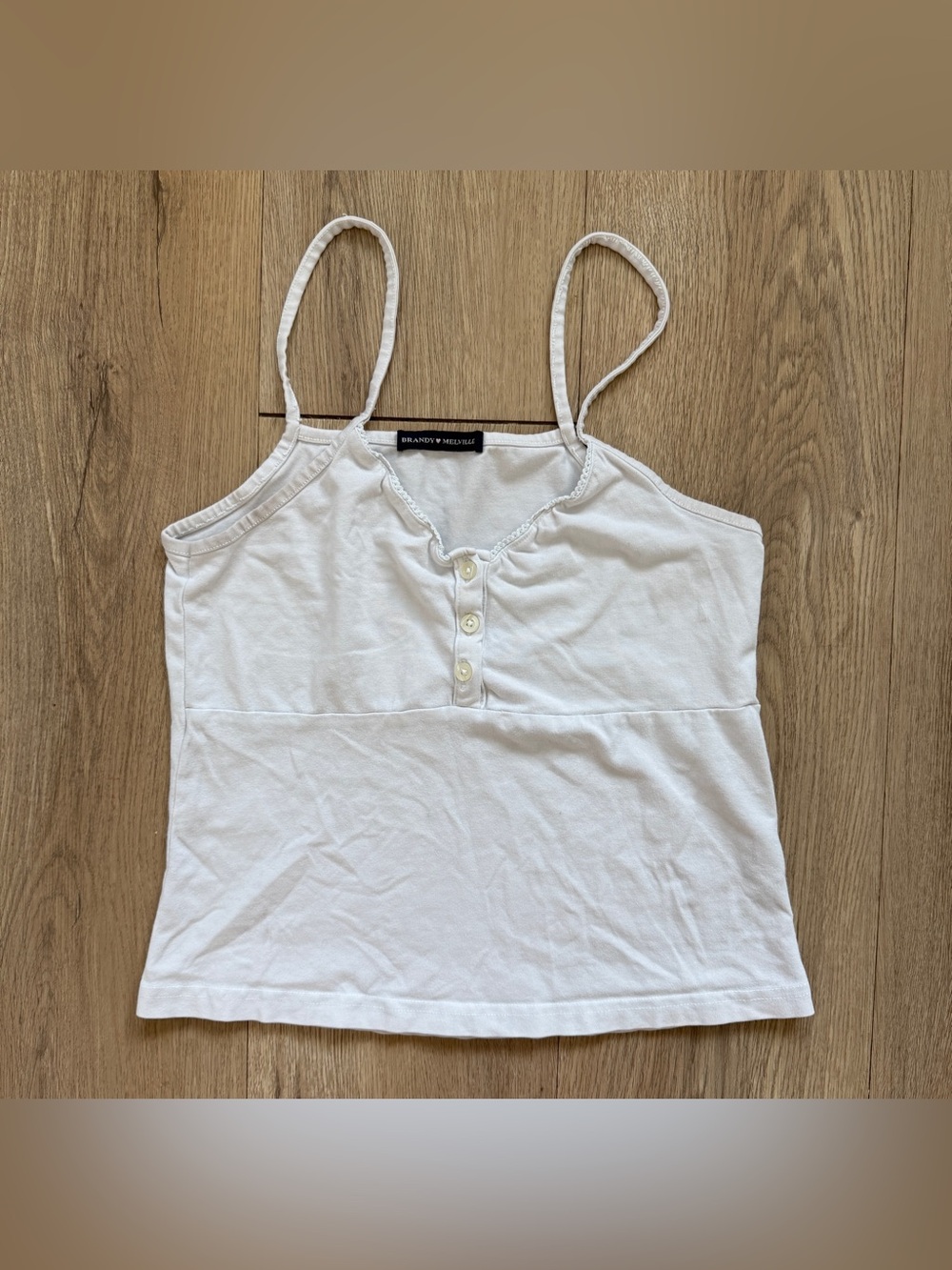 Brandy Melville Womens White Cropped BabyDoll Tank Top Small